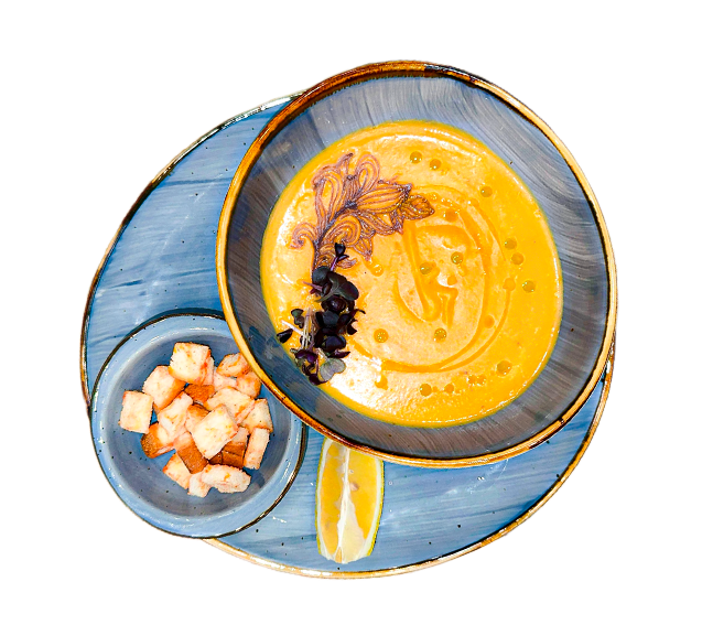 Чечевичный суп с тыквой